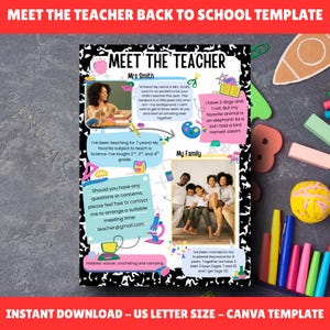 Editable Meet the Teacher Handout Template: Back to School Printable (Canva Design)