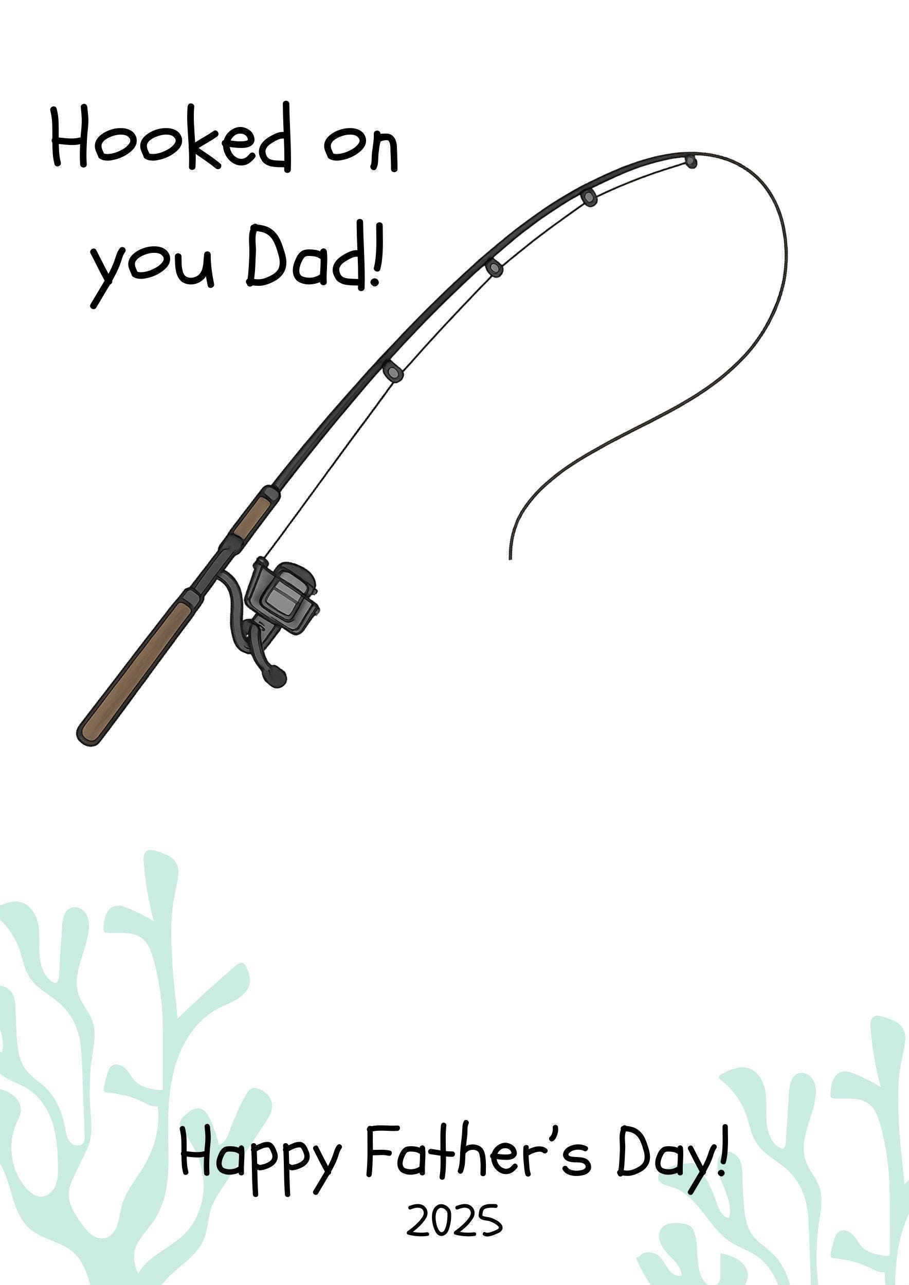 Father's Day Fishing Handprint Craft 'hooked on You' Gift (PDF) Etsy