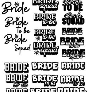 Wedding Party SVG Bundle  Bride, Bride To Be & Squad Digital Cut Files