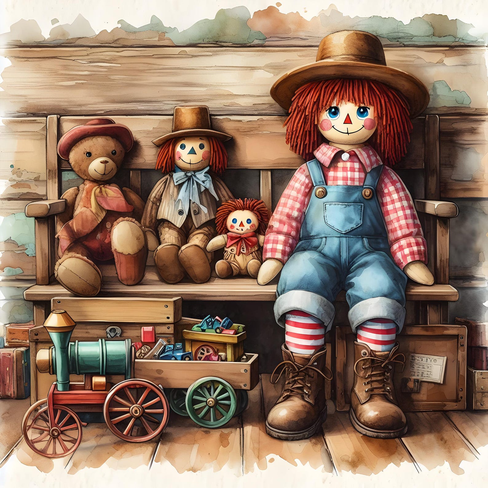 Watercolor Rag Watercolor Rag Dolls Art Prints: Decoupage & Sublimation (digital ...