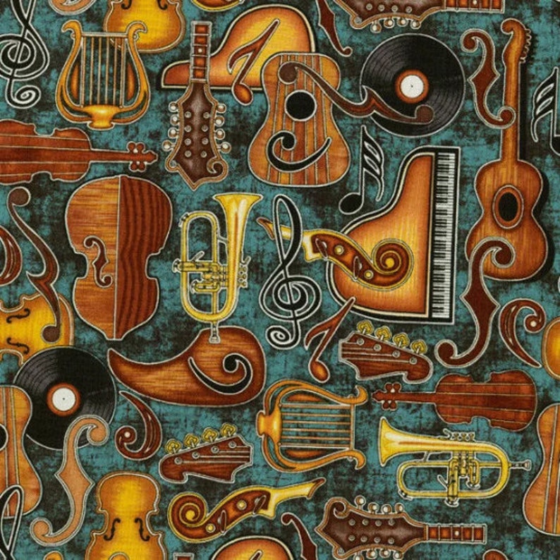 Music Themed Quilting Fabrics | Etsy