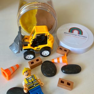 Construction Grab Go Play Play dough Jars