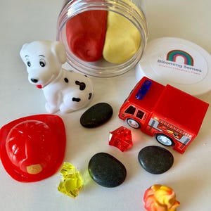 Firefighter Grab Go Play Play dough Jars
