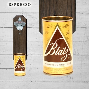 Blatz 壁掛けボトルオープナー ヴィンテージビール缶キャップキャッチャー付き