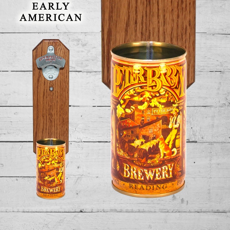 Peter Barbey Wall Mounted Bottle Opener with Vintage Reading Pennsylvania Historic Brewery Beer Can Cap Catcher Gift for Guy image 3