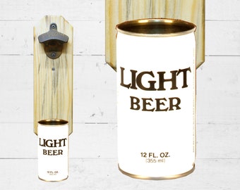 Generic Light Beer Wall Mounted Bottle Opener with Vintage Beer Can Cap Catcher - Great Gift for Groomsmen