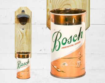 Beer Lover Gift Bosch Wall Mounted Bottle Opener with Vintage Michigan Beer Can Cap Catcher