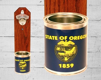 Väggmonterad flasköppnare i Oregon med statlig flagga - Ölflasköppnare - Marskalkar och inflyttningspresent