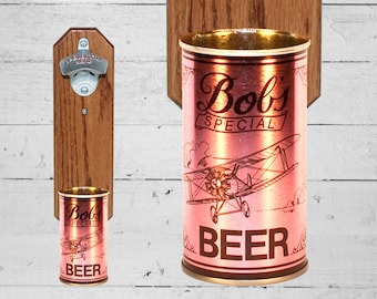Bobs flasköppnare med vintage biplan ölburkfångare - Present till pappa eller marskalkar