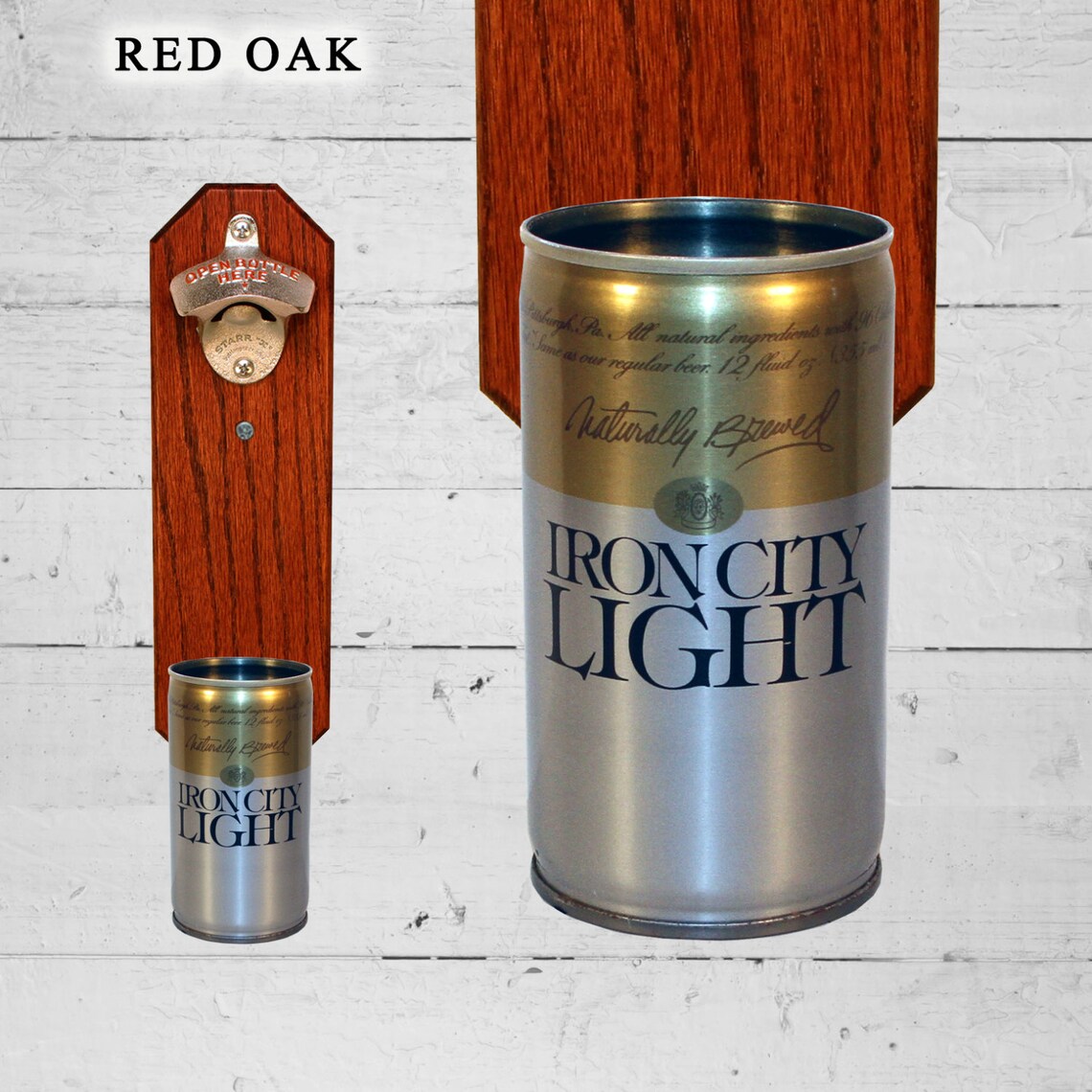 Iron City Light Wall Mounted Bottle Opener With Vintage Beer Etsy
