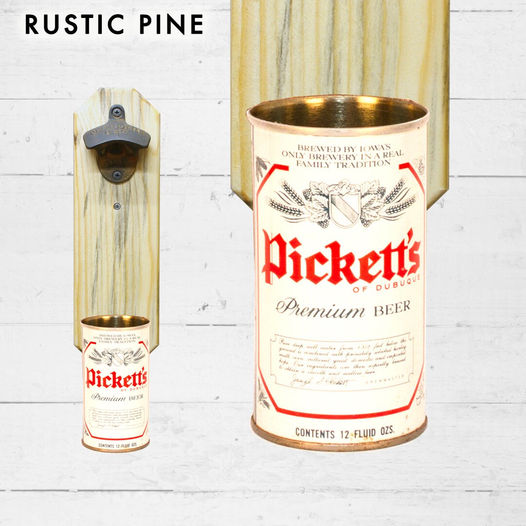 Pickett's of Dubuque Iowa Wall Mounted Bottle Opener With Vintage Beer