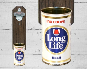 Valentines Gift for Guy Long Life Wall Mounted Bottle Opener with Vintage Ind Coope Beer Cap Catcher