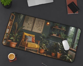 Acogedora alfombrilla de escritorio de estilo moderno de mediados de siglo para sala de estar, alfombrilla de escritorio con decoración vibrante, alfombrilla de oficina de estilo moderno de mediados de siglo para sala de estar: un toque de elegancia retro