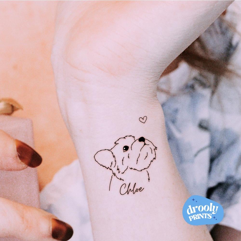 Custom Pet Outline Tattoo With Name: Personalized Pet Line Art (digital  Download) - Etsy, image size:1000x1001