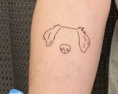 Custom Pet Ears Outline Tattoo Drawing: Personalized Dog/Cat Ear Line Art for Custom Pet Tattoo (Digital Download)