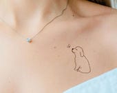 Custom Pet Stencil Tattoo from Photo, Simple Cute Dog Cat Outline, Minimalist Fine Line Tattoo Design, SVG PNG Digital Download