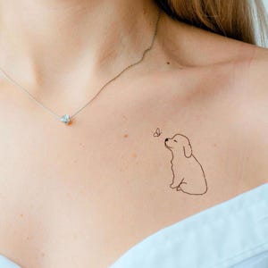 Personalized Pet Portrait: Minimalist Line Art Tattoo for Dog/Cat (Digital Download)