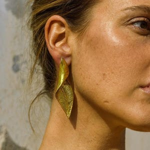 Orecchini Pendenti Donna A Foglia Cava - Eleganti Ciondoli In Metallo Antiossidante - Regalo Con Sacchetto Portagioie