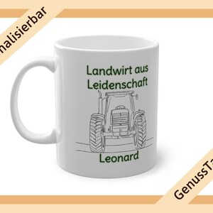 Personalized coffee mug with name farmer tractor farmer with passion agriculture farm farmer gift for farmer
