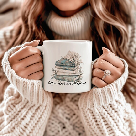 Schöne Tasse mit Spruch: Nur noch ein Kapitel| Lesen Tasse| Bücher Tasse| Tasse für Leseratten| Tasse zum Lesen| Bücherwurm
