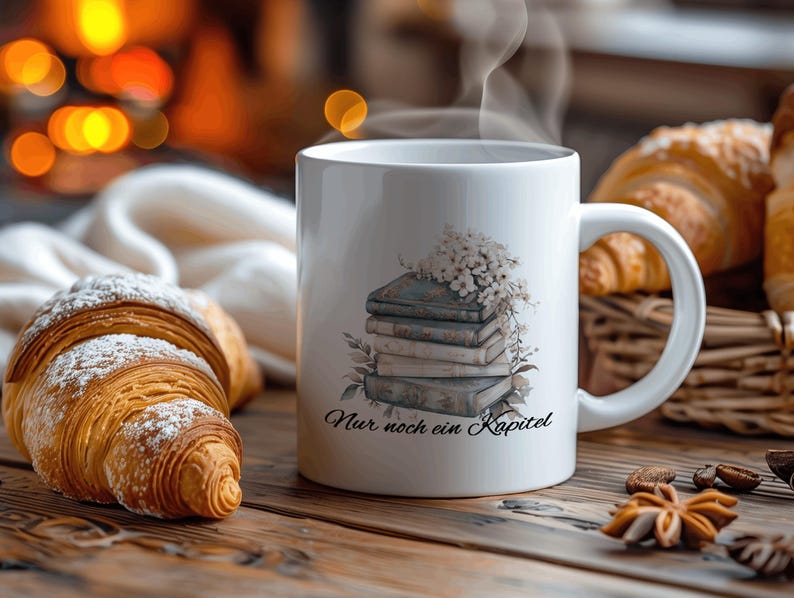 Bellissima tazza con la scritta: Ancora un capitolo| Tazza da lettura| Tazza di libri| Tazza per amanti dei libri| Tazza per leggere| topo di biblioteca immagine 5