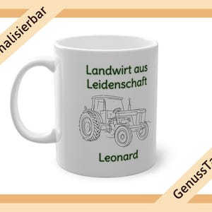 Personalized coffee mug with name farmer tractor farmer with passion agriculture farm farmer gift for farmer