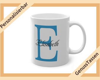 Personalized coffee mug letter with name blue name mug mug with name desired name mug with letter gift personalized