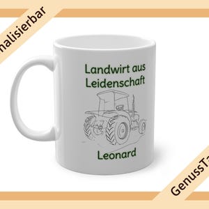 Personalized coffee mug with name farmer tractor farmer with passion agriculture farm farmer gift for farmer