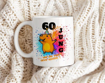 Mug for 60th birthday Birthday gift 60 years gift Birthday gift animal motif Capybara mug GenussTassen