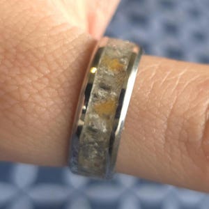 Genuine Utah "Bubble" Opal Ring, Stainless Steel Ring, Comfort Band, Natural Stone Ring, Locally Sourced Handmade Jewelry, 8mm, Hyalite Opal