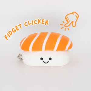 Cute Sushi Fidget Clicker Keychain, Stress and Anxiety Relief, ADHD, ASMR, Sensory Fidget Toy, Stim Toy