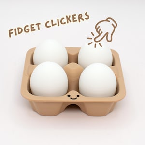Cute Egg Carton Fidget Clicker Keychain, Stress and Anxiety Relief, ADHD, ASMR, Sensory Fidget Toy, Stim Toy