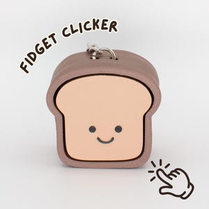 Cute Bread Fidget Clicker Keychain, Stress and Anxiety Relief, ADHD, ASMR, Sensory Fidget Toy, Stim Toy
