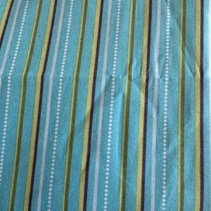 Brother Sister Fabric Blue and Green Stripe - 35 inch piece