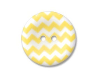 Riley Blake Sew Together buttons - Matte chevron in Yellow - set of 4 buttons