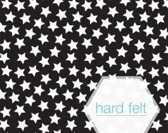 Bright Black Stars - hard Felt Sheets by Camelot Fabrics  - 170gsp and 12 x12