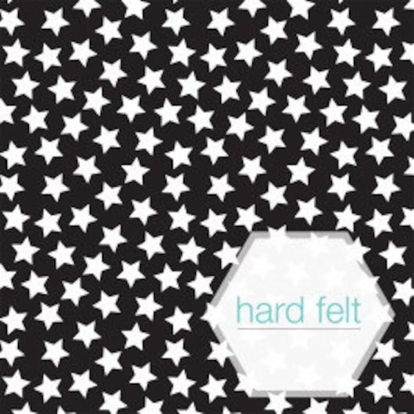 Bright Black Stars - hard Felt Sheets by Camelot Fabrics  - 170gsp and 12 x12
