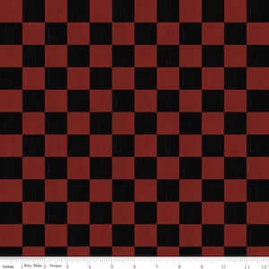 I'd Rather Be Playing Chess Checkerboard Red and Black -  by Riley Blake Fabrics - your choice of cut