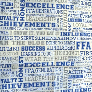FFA® Forever Blue® Words by Riley Blake Designs-  9 inch piece