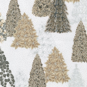 Trees in Blanc part of the Holiday Flourish Snow Flower line by Robert Kaufman fabrics - 28 inch piece