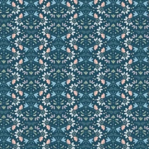 Turtle Cove Blooming Flowers in Teal by Camelot Fabrics - your choice of cut