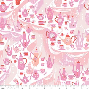 Tea Party in White - Teil des Down the Rabbit Hole von Riley Blake Designs - Du bestimmst den Schnitt