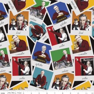Licensed Mister Rogers - Mister Rogers Main in Black by Riley Blake Fabrics - your choice of cut
