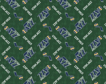 Licensed NBA - Utah Jazz Cotton - Fabric - your choice of cut