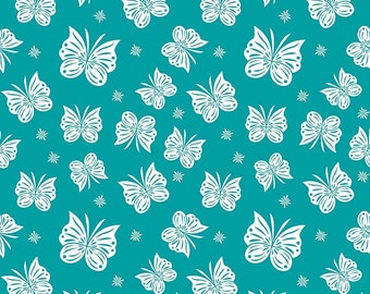 Sarcelle Flutter en tissu double gaze par Riley Blake Designs - 32 pouces