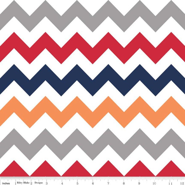 Riley Blake - Medium Chevron in Boy - flannel  - by the yard