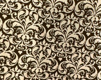 Light pink and brown damask - 58 inch piece