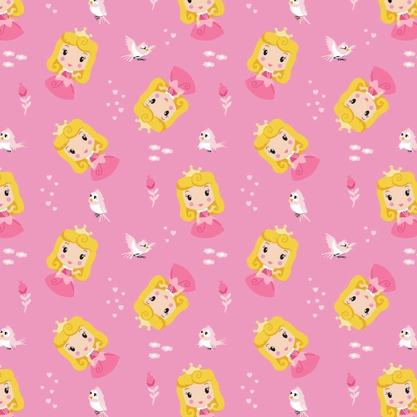 Licensed Disney Princess - Cute Aurora Toss - Cotton - part of the Princess Kawaii by Camelot fabrics- your choice of cut