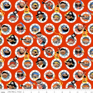 Pirate's Life Holed up in Red van Riley Blake Designs - snit naar keuze