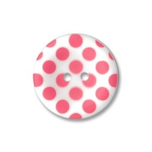 Riley Blake Sew Together buttons - Raspberry dot 1 inch buttons round - set of 4 buttons